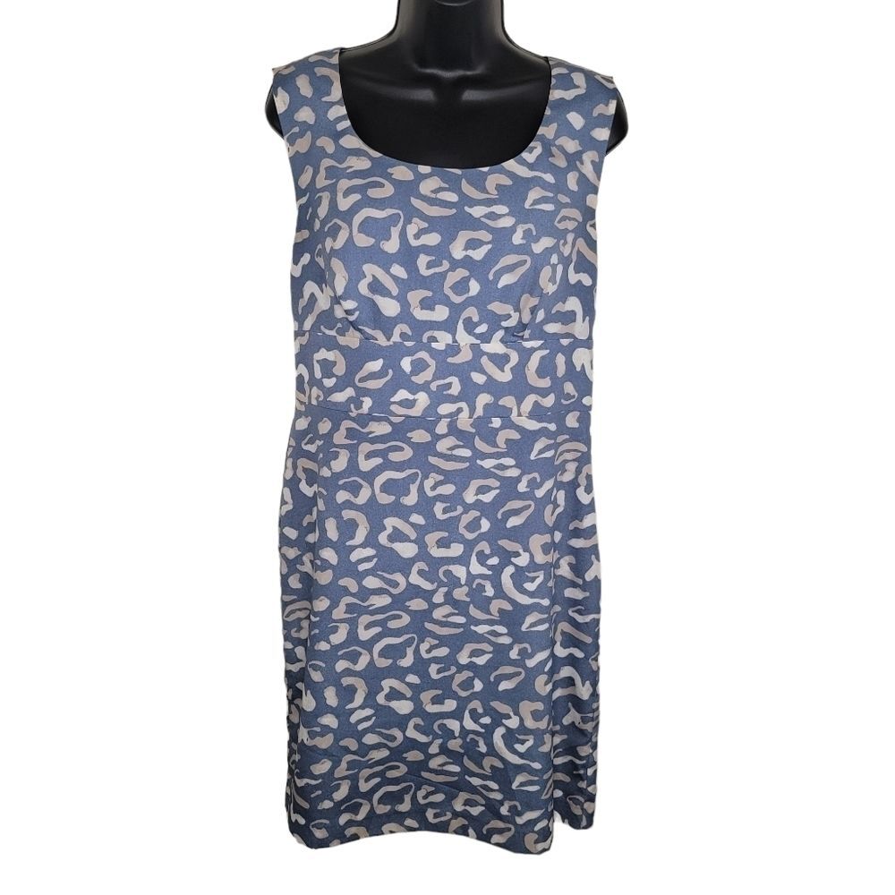 Ann Taylor leopard print sleeveless sheath dress size 6